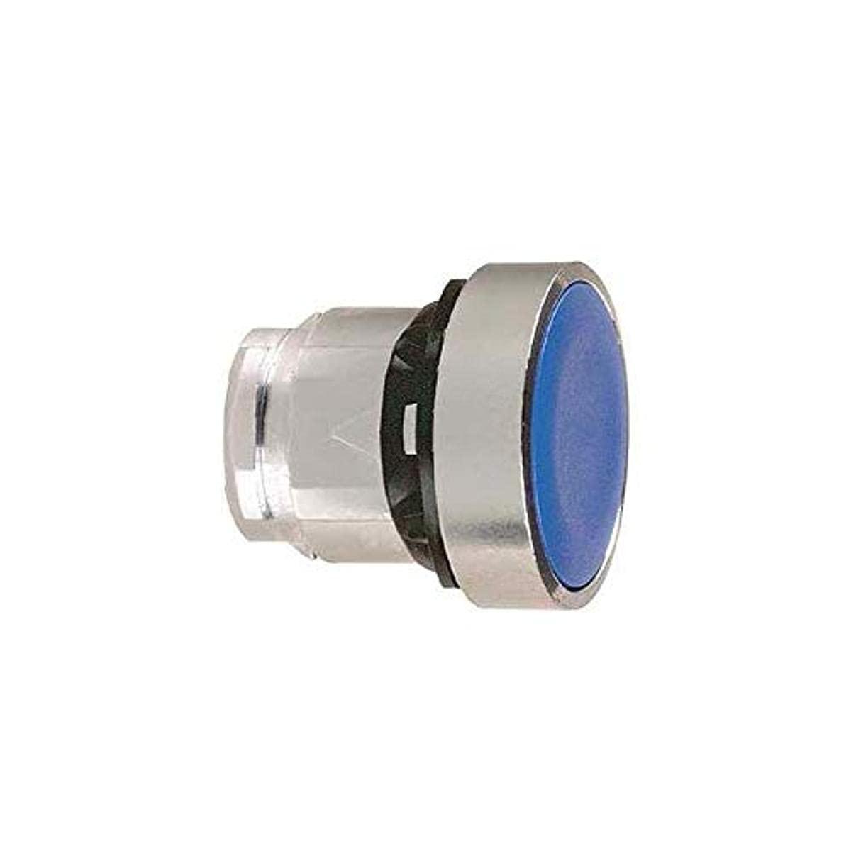Head for non illuminated push button, Harmony XB4, metal, flush, blue, 22mm, spring return, unmarked