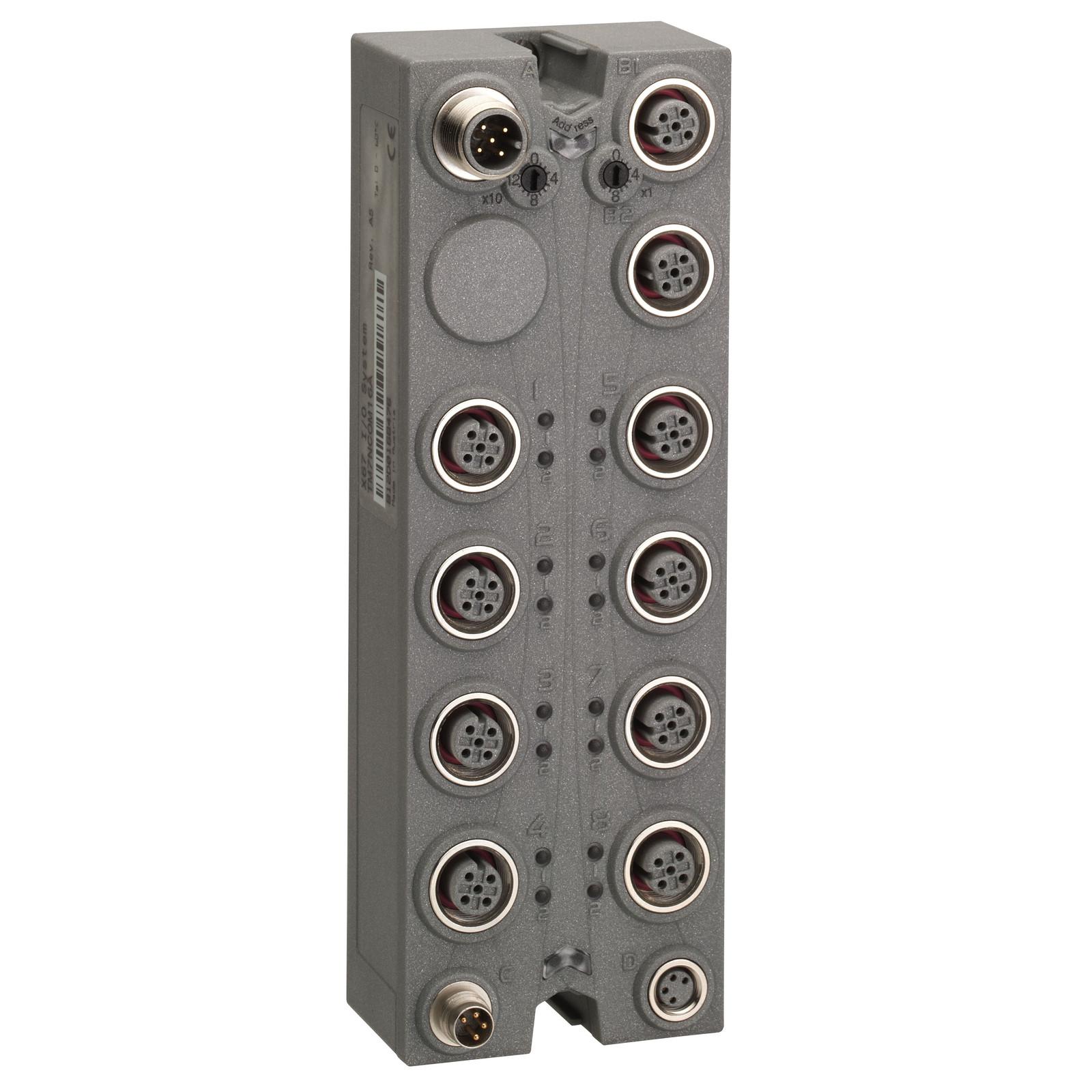 CANopen interface I/O block, Modicon TM7, IP67, 16 M12