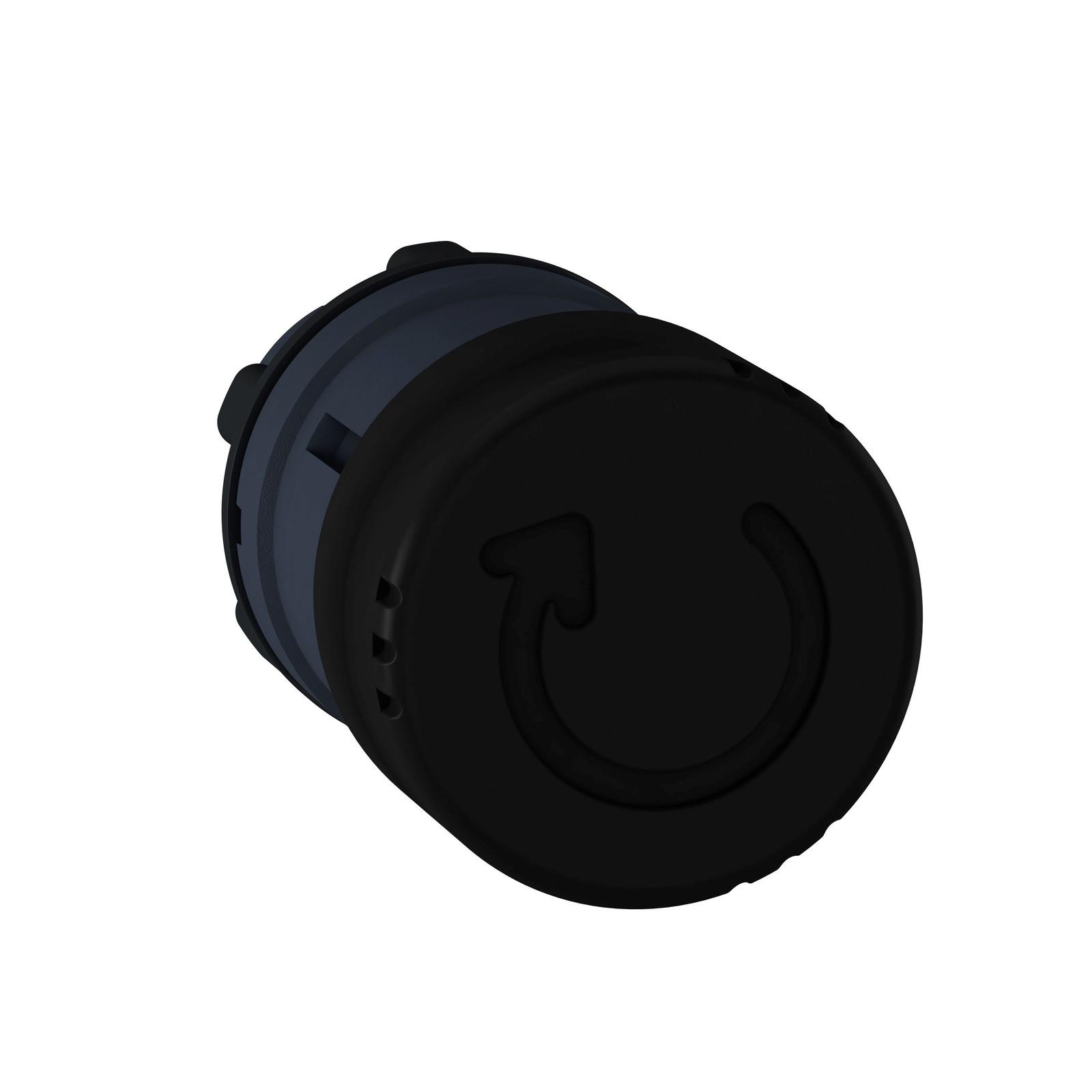 Mushroom push button head 30mm, Harmony XB5, plastic, black, 22mm, latching turn realease