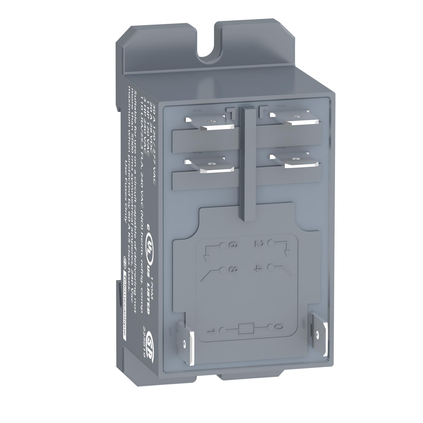 power relay, Harmony electromechanical relays, DIN rail or panel mount relay, 30A, 2NO, 12V DC