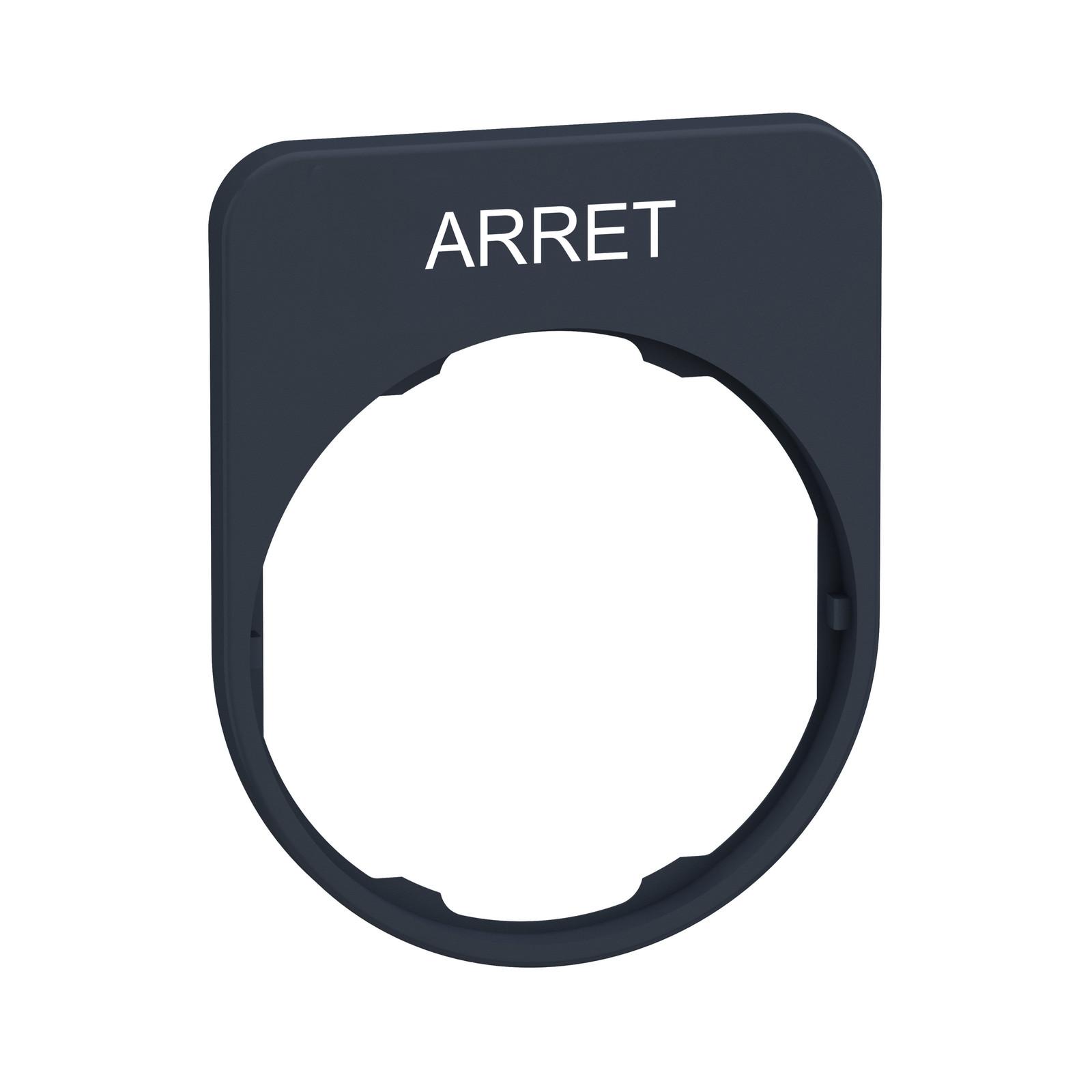 legend plate with arret marking for flush