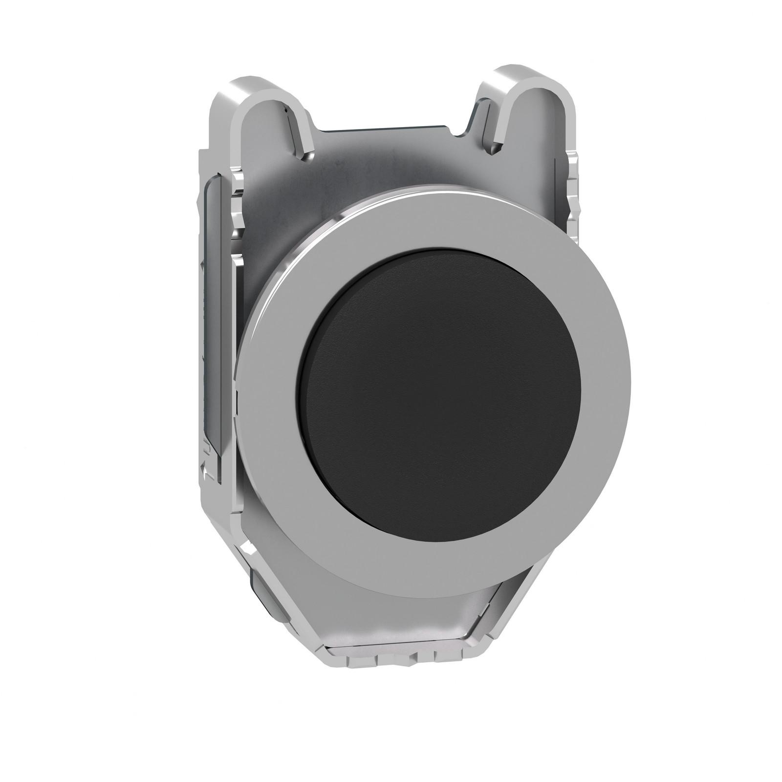 Head for non illuminated push button, Harmony XB4, flush mounted black projecting pushbutton