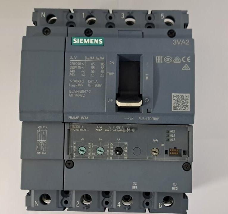 BRKR 3VA21 4P 63A 55KA ETU3-LI BOX