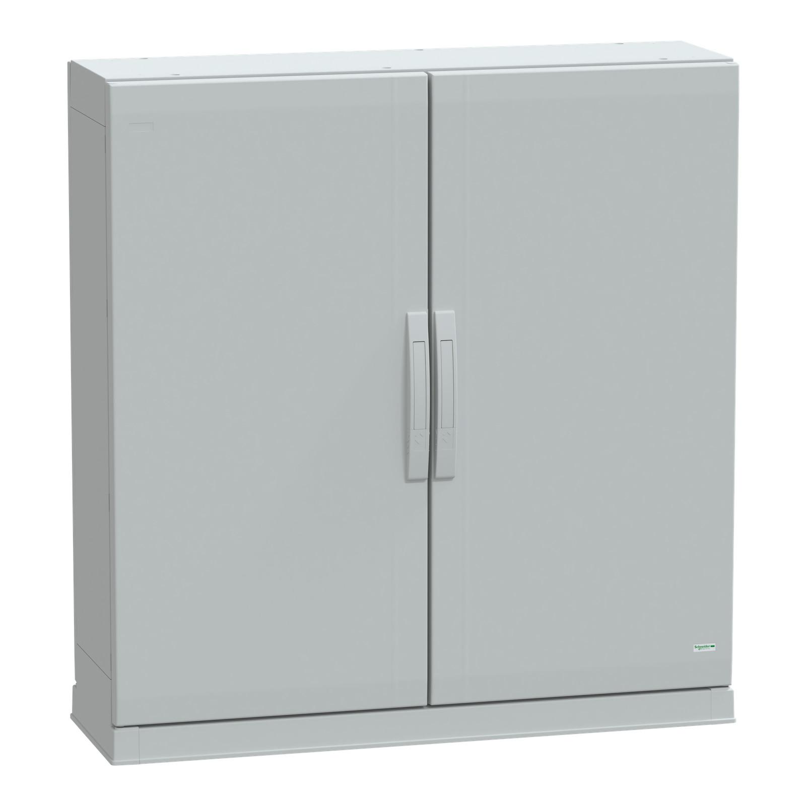 Floor standing polyester enclosure, Thalassa PLA, plain door, open bottom, 1000x1000x320mm, IP54, IK10