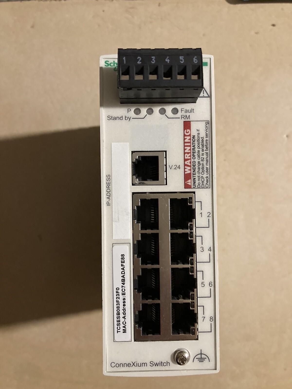network switch, Modicon Networking, basic managed, 8 ports for copper