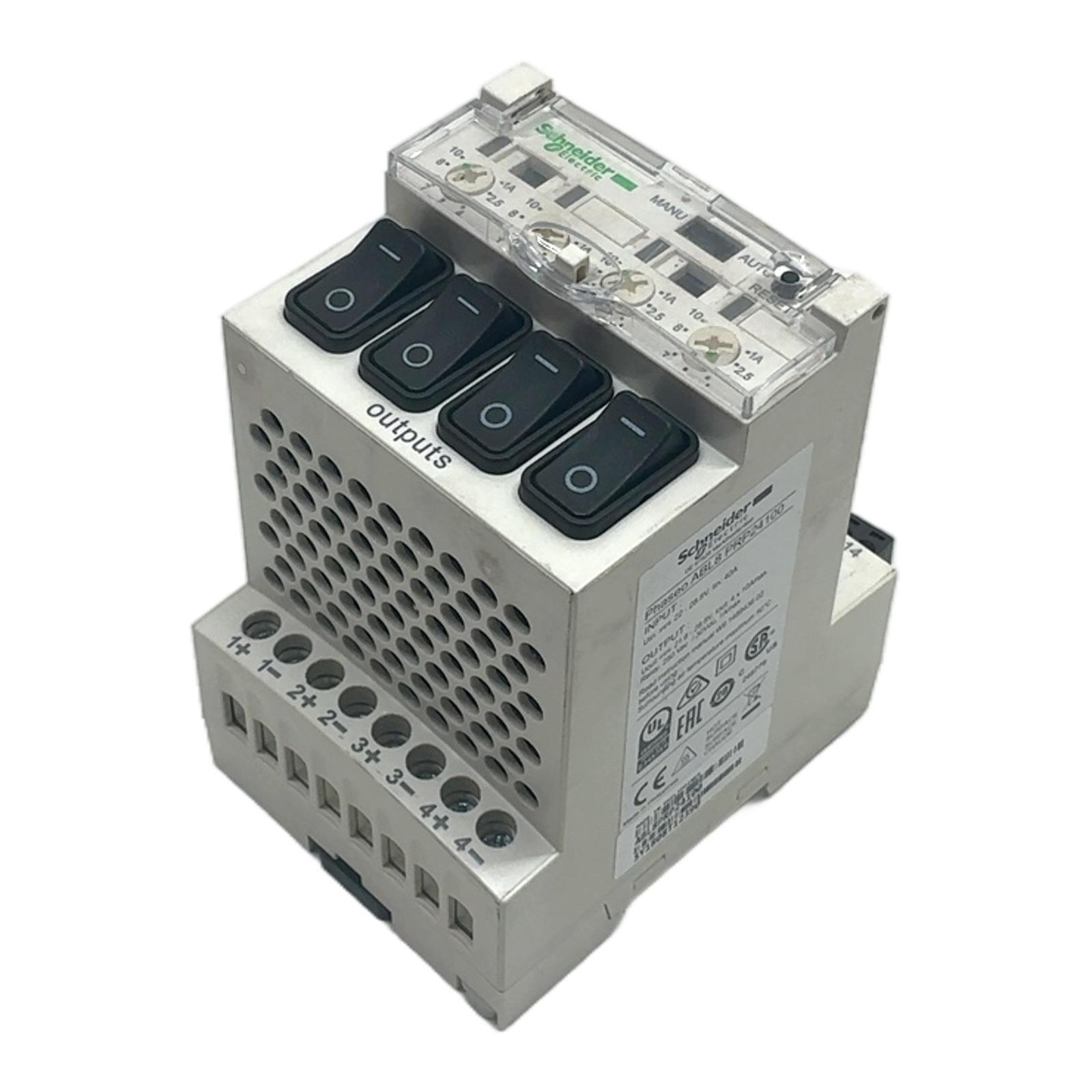 electronic protection module, phaseo ABL7 ABL8, 28 to 28.8V DC, 10A, for regulated SMPS, 2 pole breaking by channel