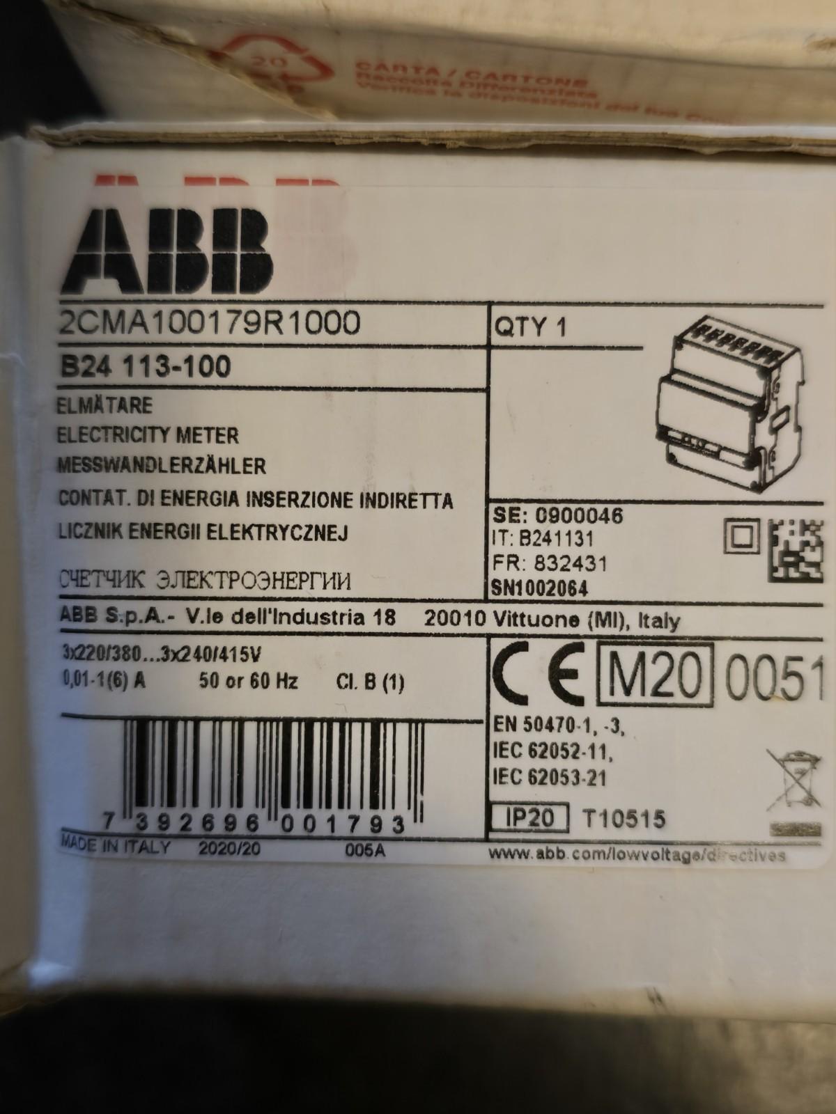 B24 113-100, Energy meter'Steel', M-bus, Three-phase, 1 A