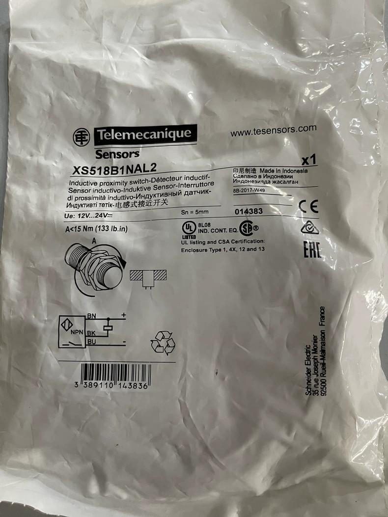 Inductive proximity sensors XS, inductive sensor XS5 M18, L39mm, brass, Sn5mm, 12...24 VDC, cable 2 m