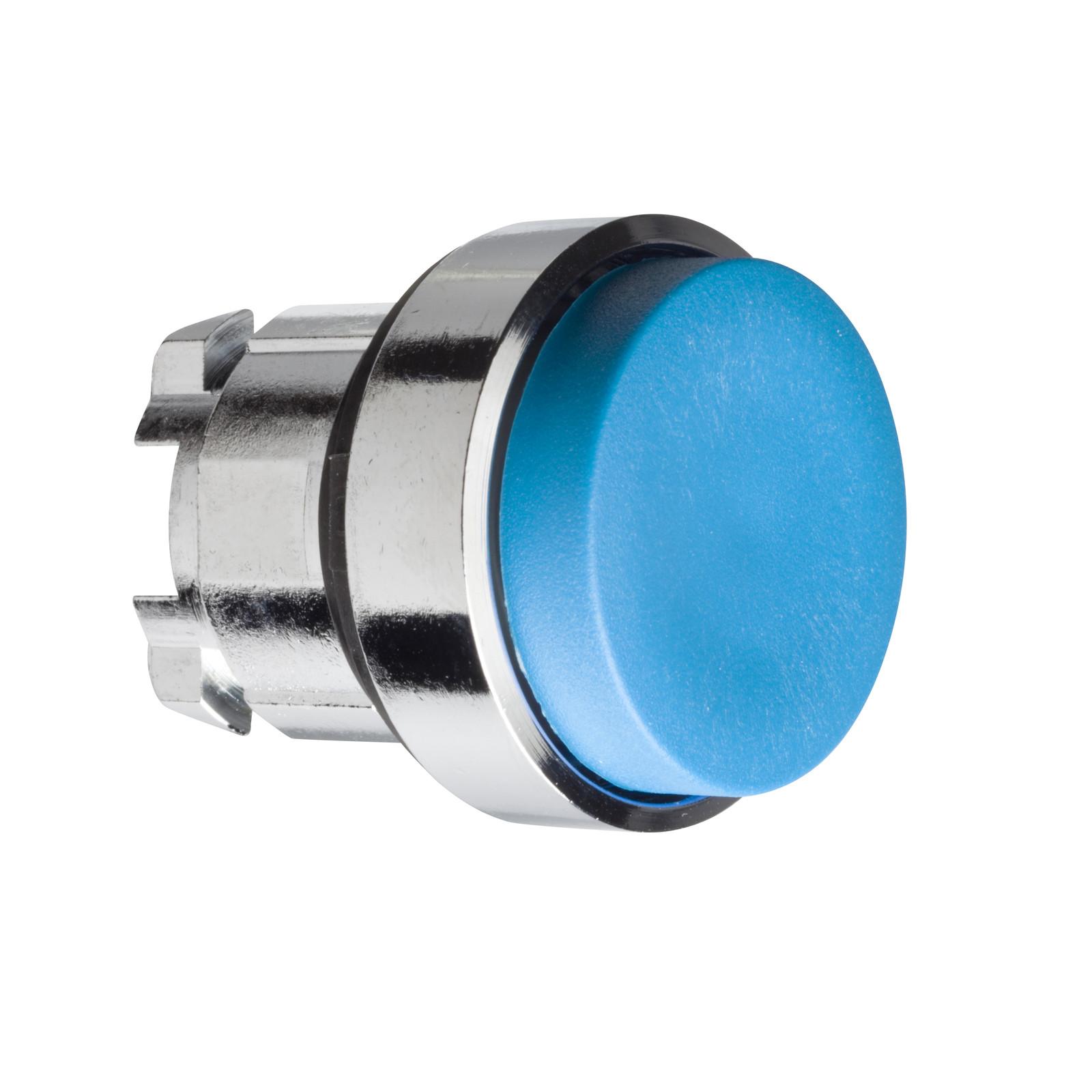 Head for non illuminated push button, Harmony XB4, blue projecting pushbutton Ø22 mm spring return unmarked