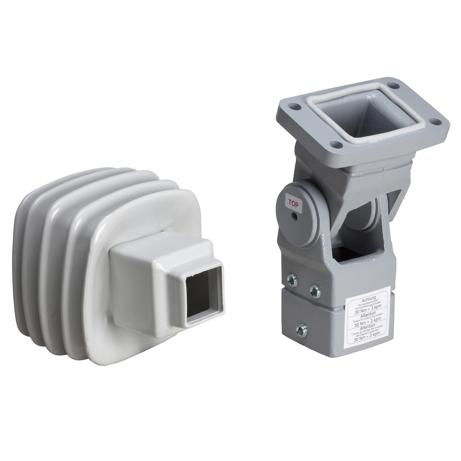 Articulated fixing, square 50 mm, cast steel RAL 7040. For S3CM HMI encl.
