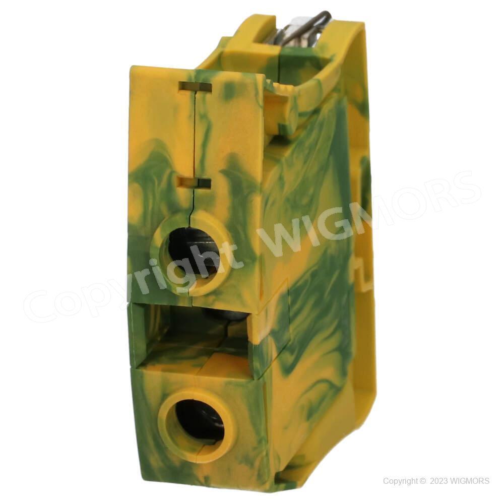 ZS35-PE Screw Clamp Terminal Block - Ground - Green/Yellow