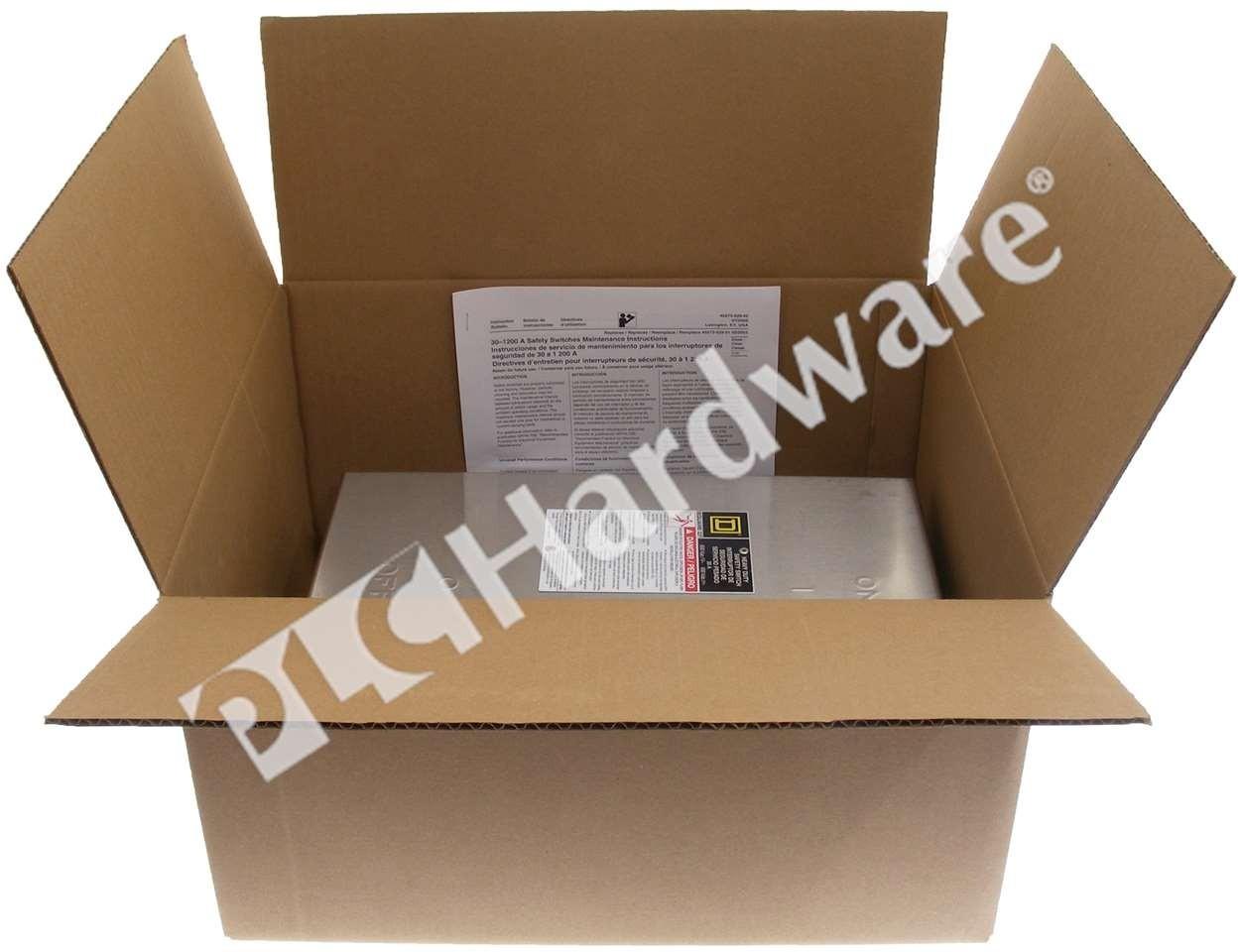 Safety switch, heavy duty, non fusible, 30A, 3 poles, 30hp, 600VAC/DC, NEMA 4, 4X, 5, 304 steel, interlock kit