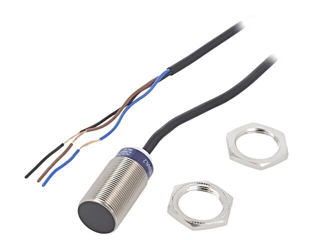 inductive sensor XS1 M18, L40mm, brass, Sn8mm, 12..24VDC, cable 2 m