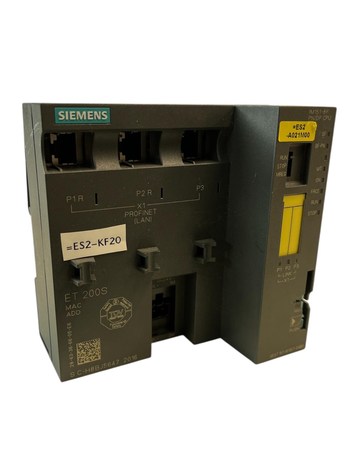 ET200S CPU 151-8F PN/DP: 256KB, PROFINET, No Battery