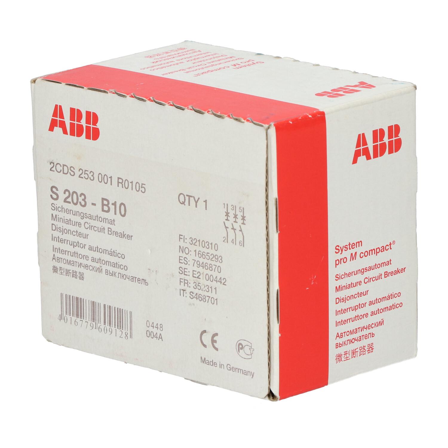 S203-B10 Miniature Circuit Breaker - 3P - B - 10 A
