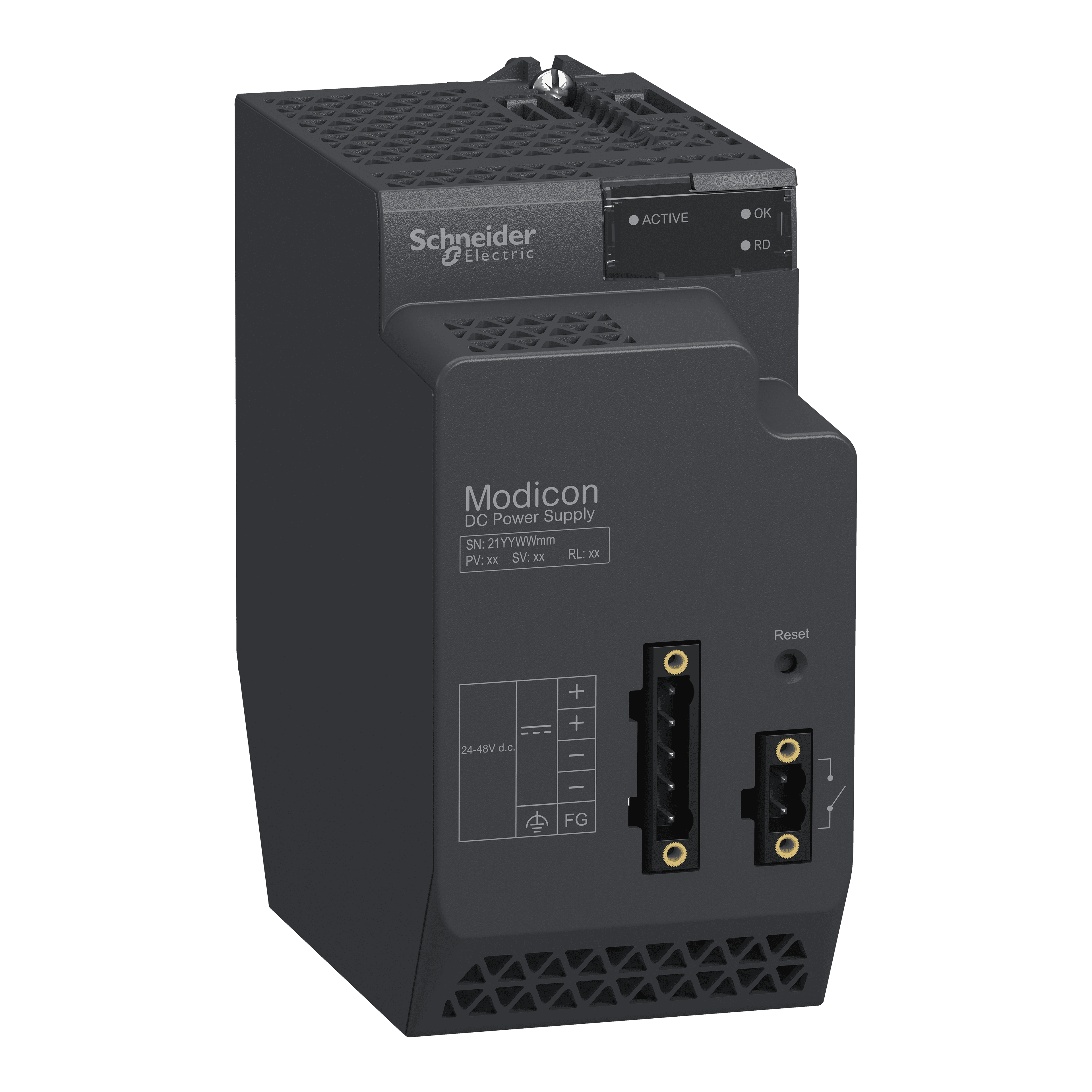 redundant power supply module, Modicon X80, 24 to 48V DC, for severe environment