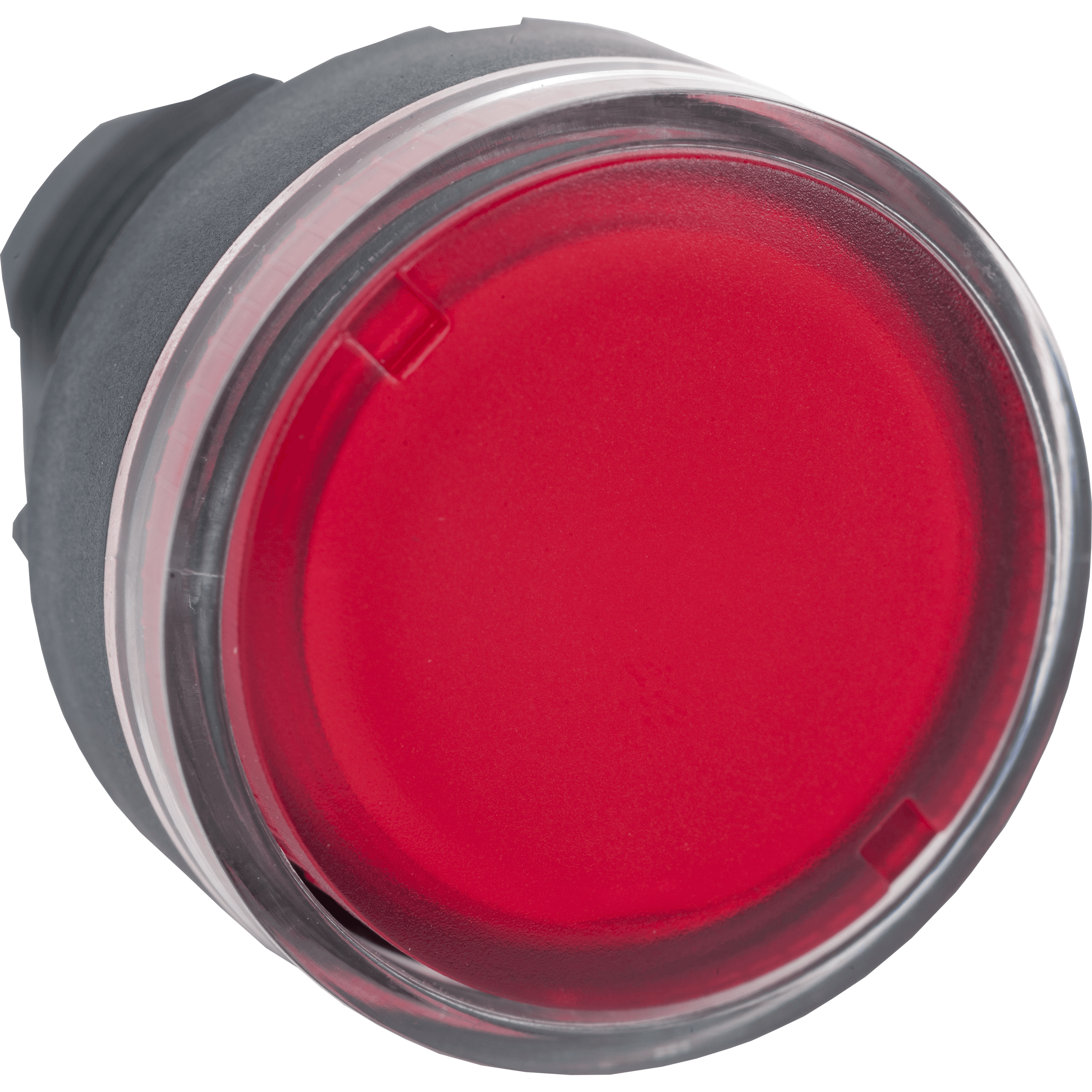 Head for illuminated push button, Harmony XB5, plastic, flush, red, 22mm, spring return, plain lens for BA9s bulb