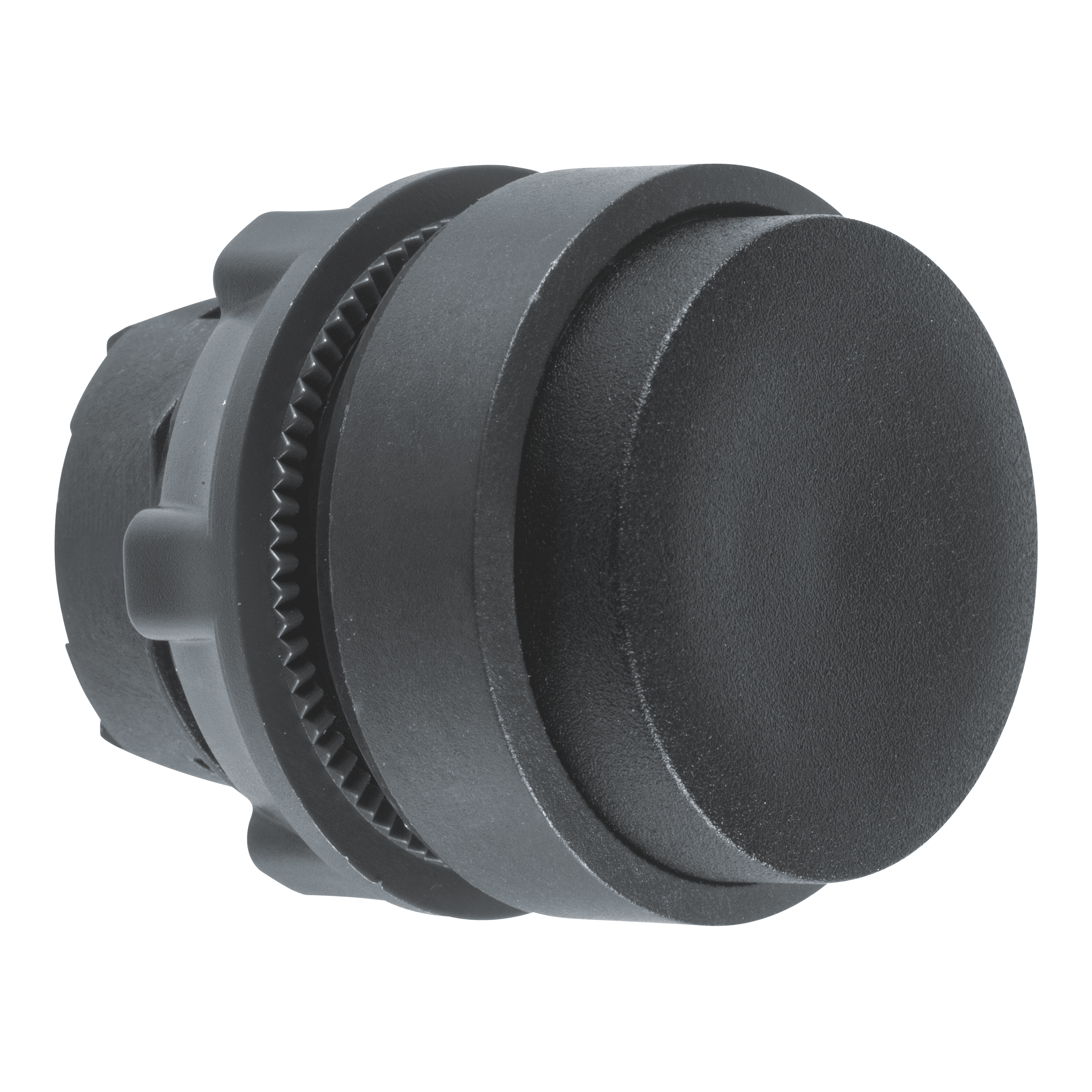 Head for non illuminated push button, Harmony XB5, plastic, projecting, black, 22mm, spring return, unmarked