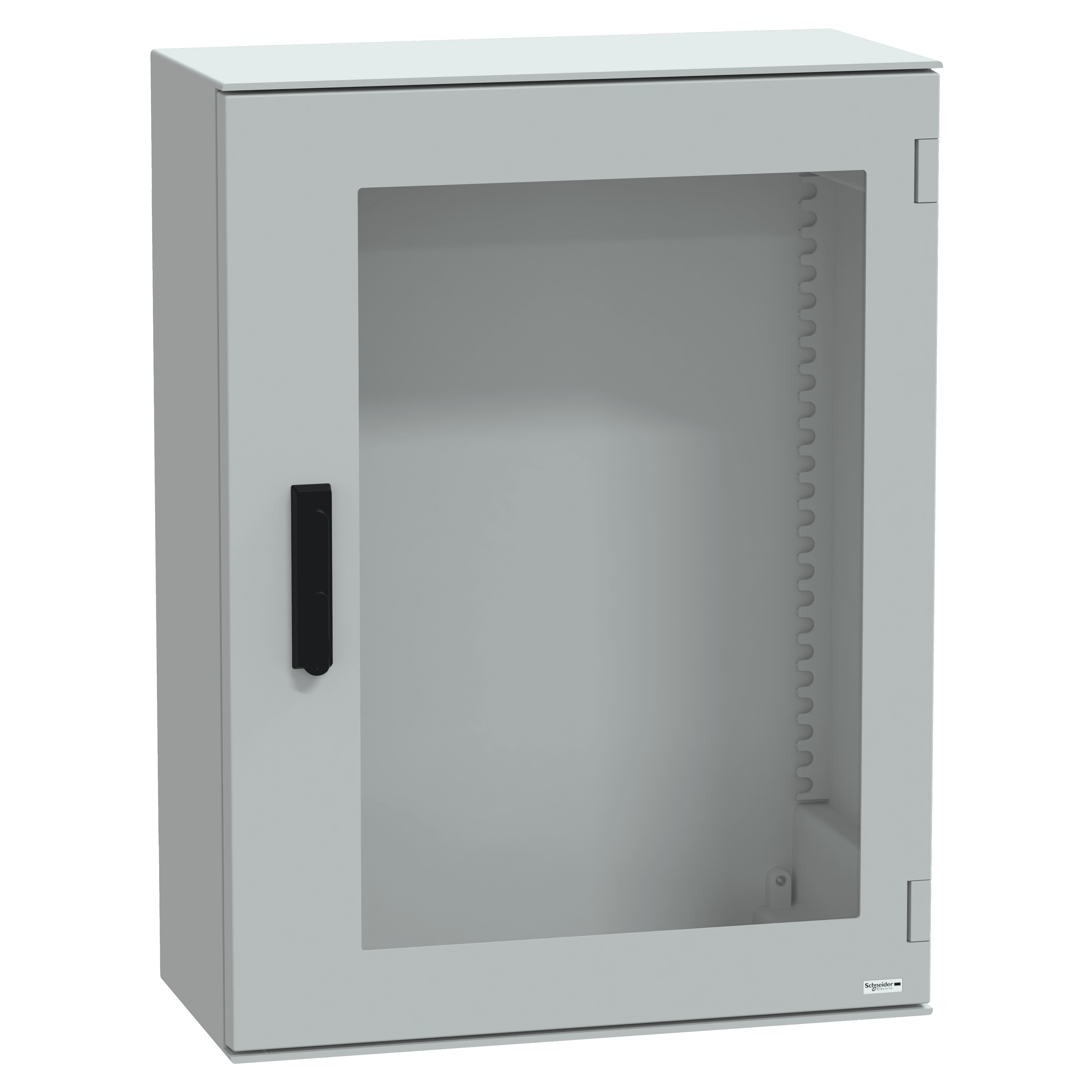 Wall mounted polyester enclosure, Thalassa PLM, glazed door, with handle, 847x636x300mm, IP66, IK08, RAL 7035