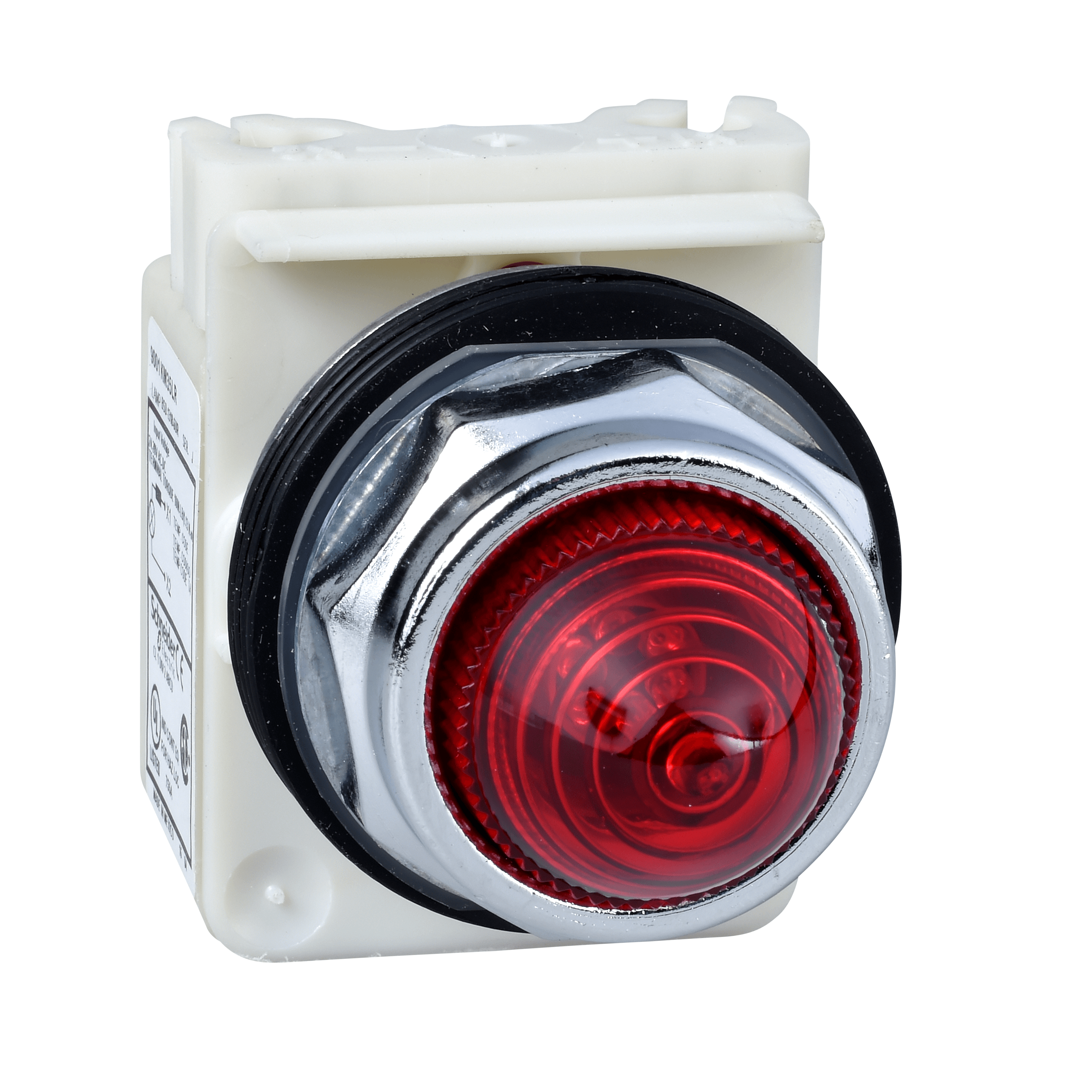 Pilot light, Harmony 9001K, metal, polycarbonate, domed, red, 30mm, LED red, 24...28V