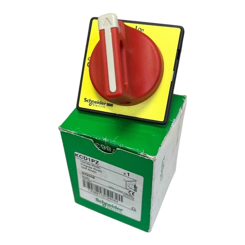 Handles and front plates,TeSys Control,red handle,yellow front,1-3 padlocking,fixing by Ø22.5