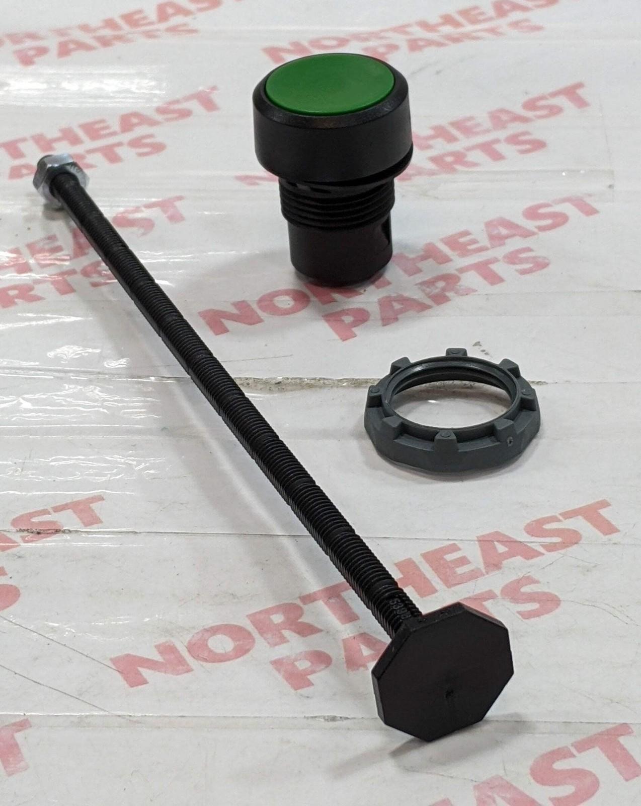 RESET BUTTON,FLUSH,GRN,W/SHAFT