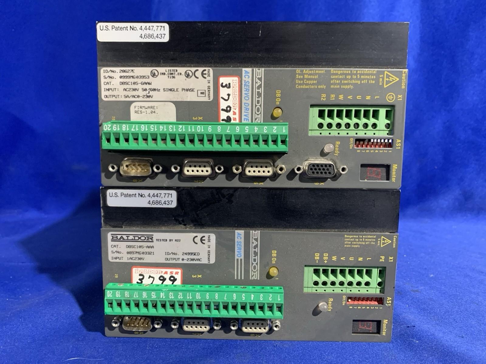 ASR3799 28627E DBSC105-GAAW DBSC105-AAA AC230V 1Ph Drive Set Lot Of