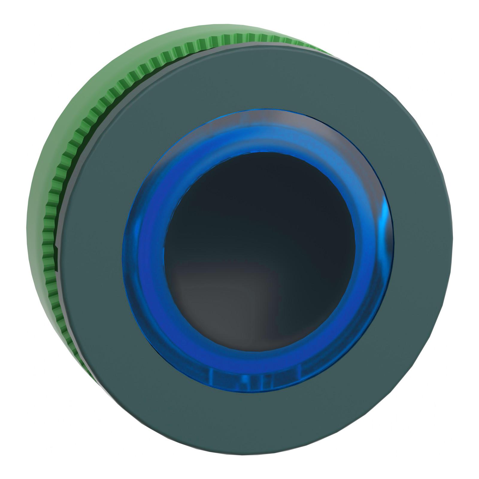 Head for illuminated push button, Harmony XB5, plastic, blue flush mounted, 30mm, universal LED, illuminated ring