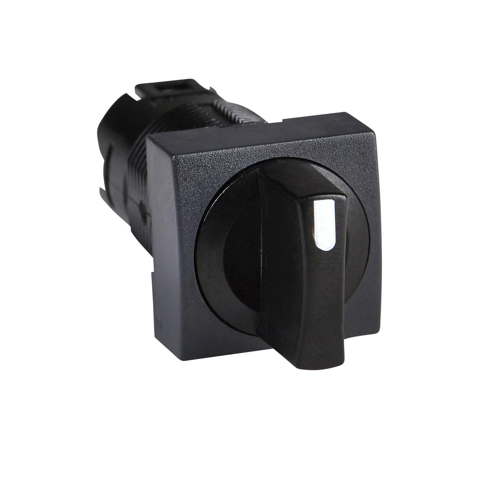 Head for selector switch, Harmony XB6, black square Ø 16 3 position spring return