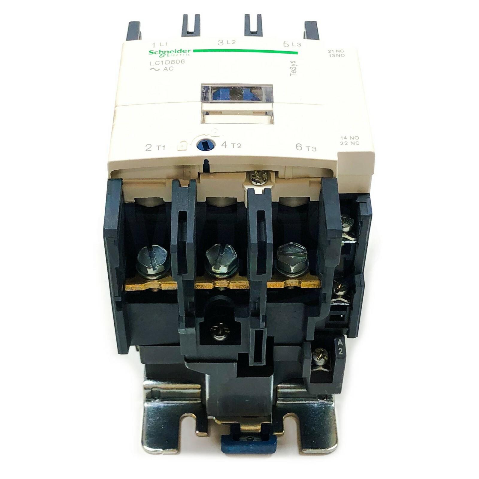 IEC contactor, TeSys Deca, nonreversing, 80A, 60HP at 480VAC, 3 phase, 3 pole, 3 NO, 208VAC 50/60Hz coil, open style
