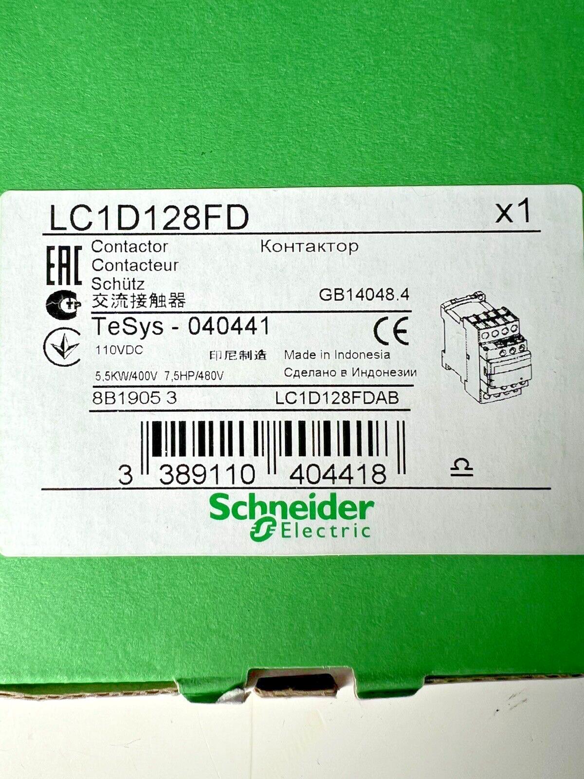 IEC contactor, TeSys Deca, nonreversing, 25A resistive, 4 pole, 2 NO and 2 NC, 110VDC coil, open style