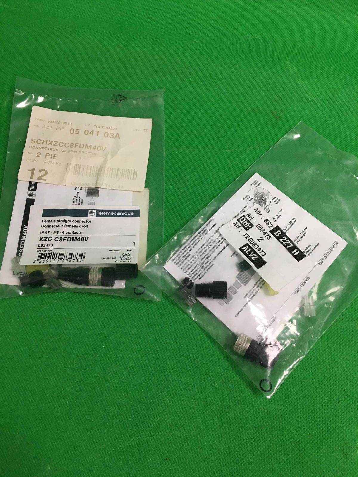 Female, M8, 4 pin, straight connector, cable gland M9.5 x 1