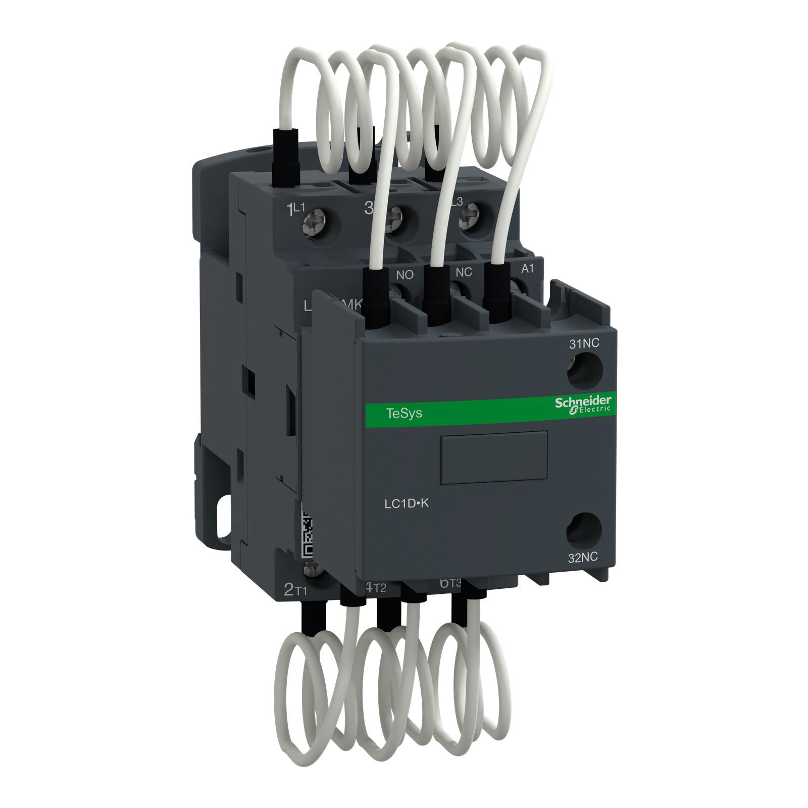 Capacitor contactor, TeSys Deca, 25 kVAR at 400 V/50 Hz, coil 230 V AC 50/60 Hz