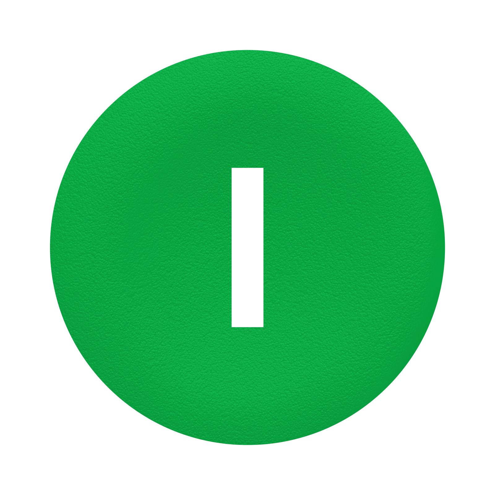 Cap for multiple-headed push button, Harmony XB4, wireless, plastic, green, 22mm, white marked I