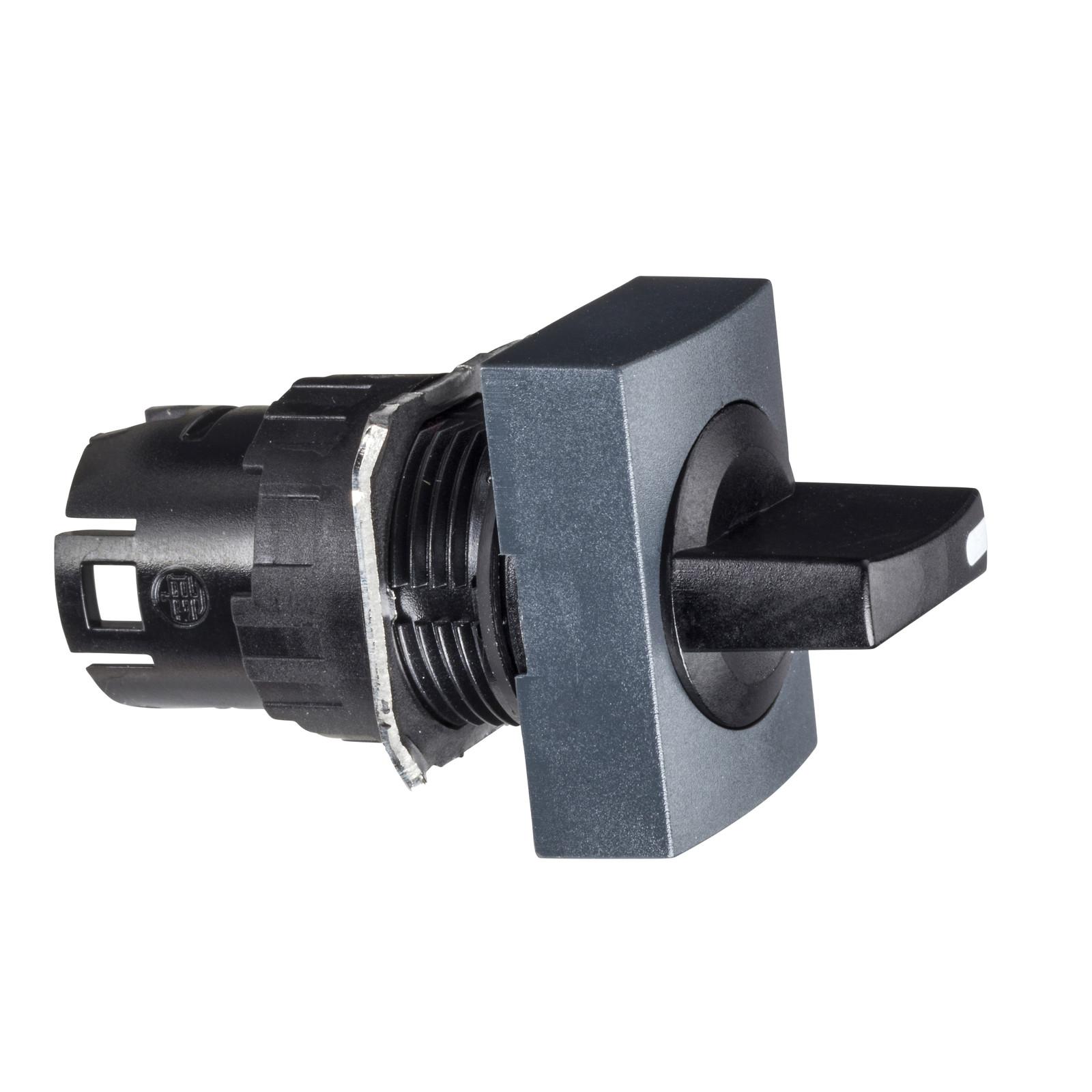 Head for selector switch, Harmony XB6, black rectangular 16mm 2 positions 60degrees stay put