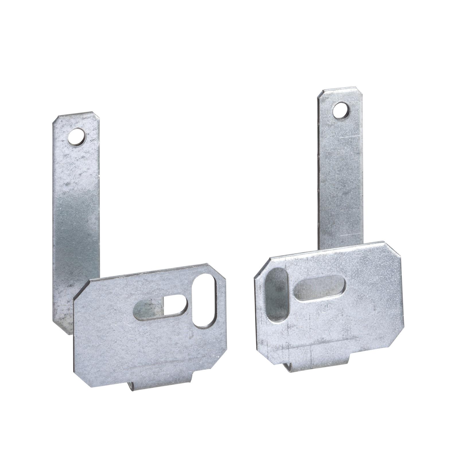 Set of 2 brackets for earthing collector bar for Spacial WM enclosures.
