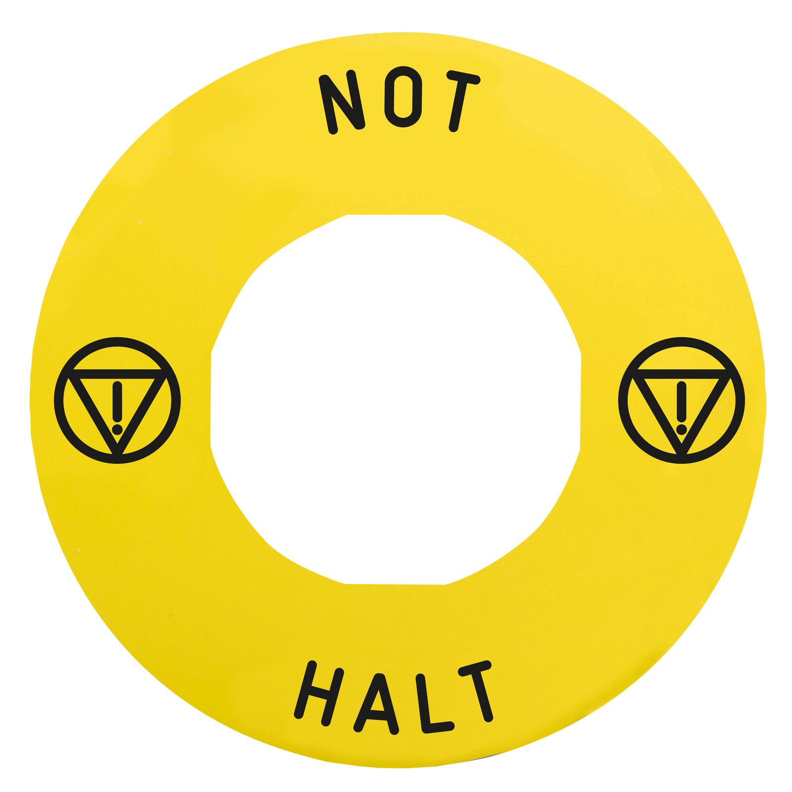 Marked legend, Harmony XB4, Harmony XB5, Ø 60 for emergency stop, NOT HALT/logo ISO13850