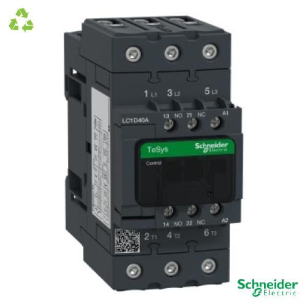 IEC contactor, TeSys Deca, nonreversing, 40A, 30HP at 480VAC, up to 100kA SCCR, 3 phase, 3 NO, 115VAC 50/60Hz coil, open