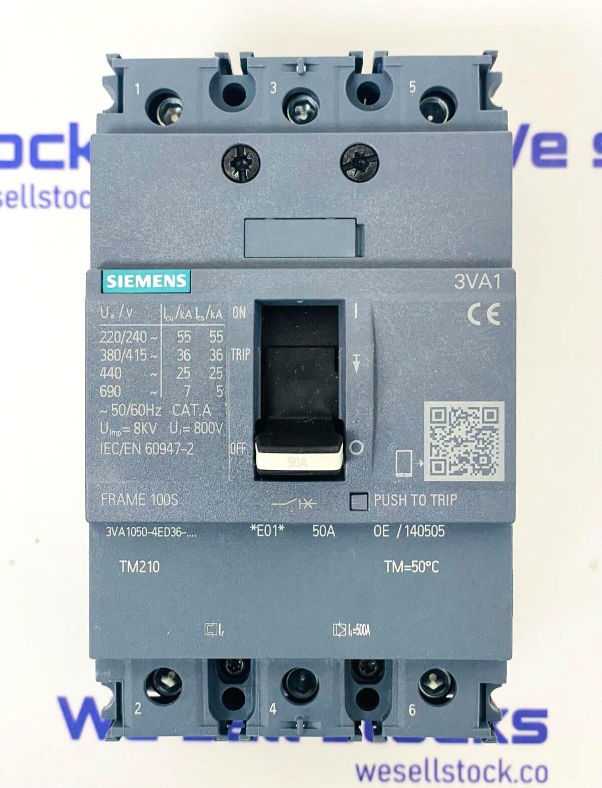 BRKR 3VA10 3P 50A 36KA FTFM BOX