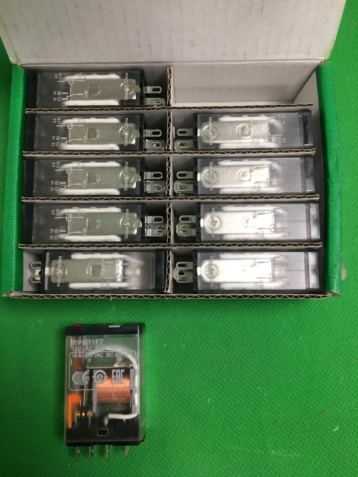 plug-in relay, Harmony electromechanical relays, 15A, 1CO, lockable test button, 120V AC