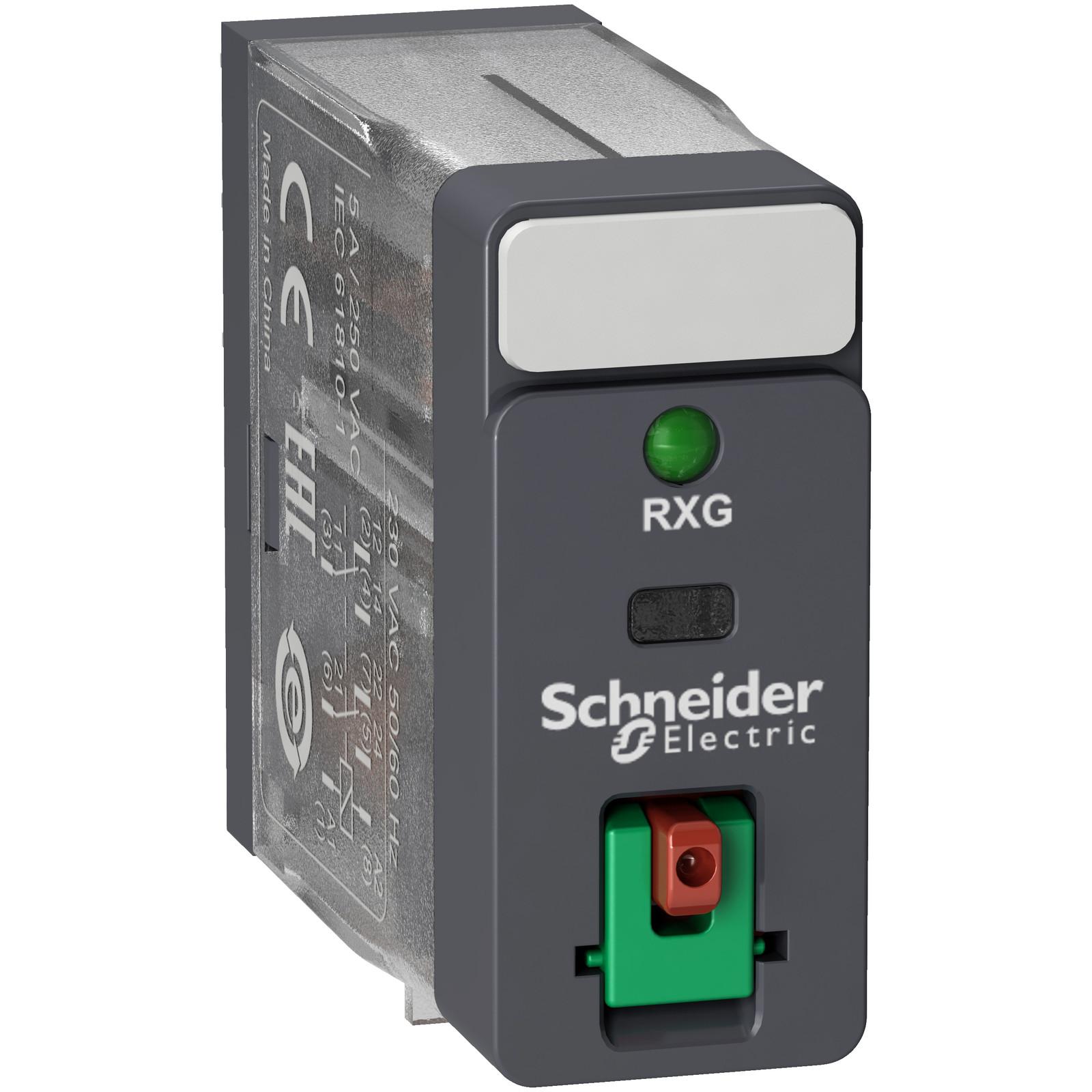 interface plug in relay, Harmony Electromechanical Relays, 5A, 2CO, with LED, lockable test but to n, 220V AC