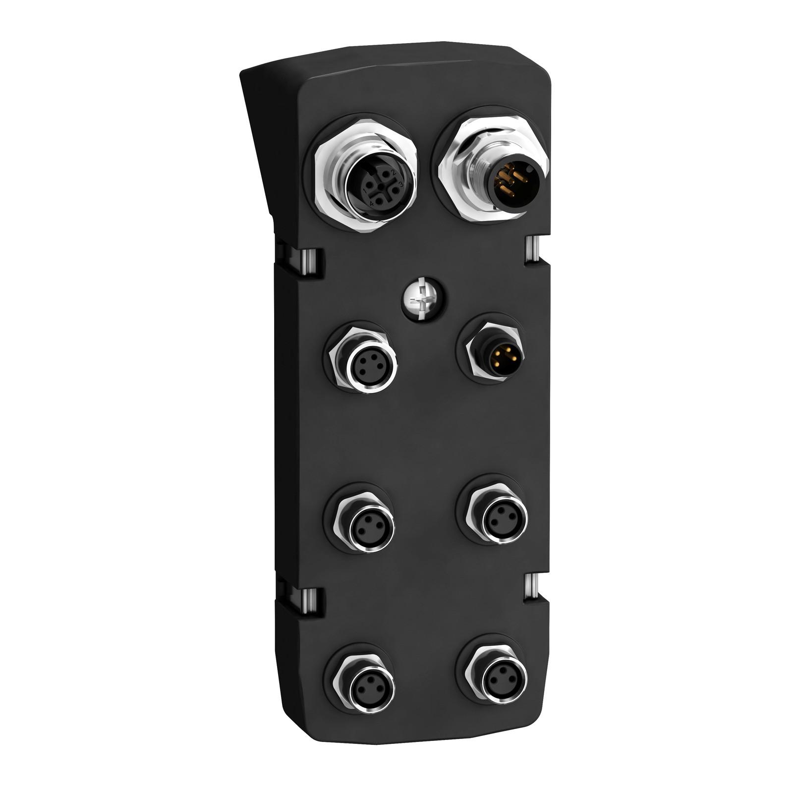 Connector module, Lexium 32i, connection for industrial connectors, CANopen, 4DI source, STO