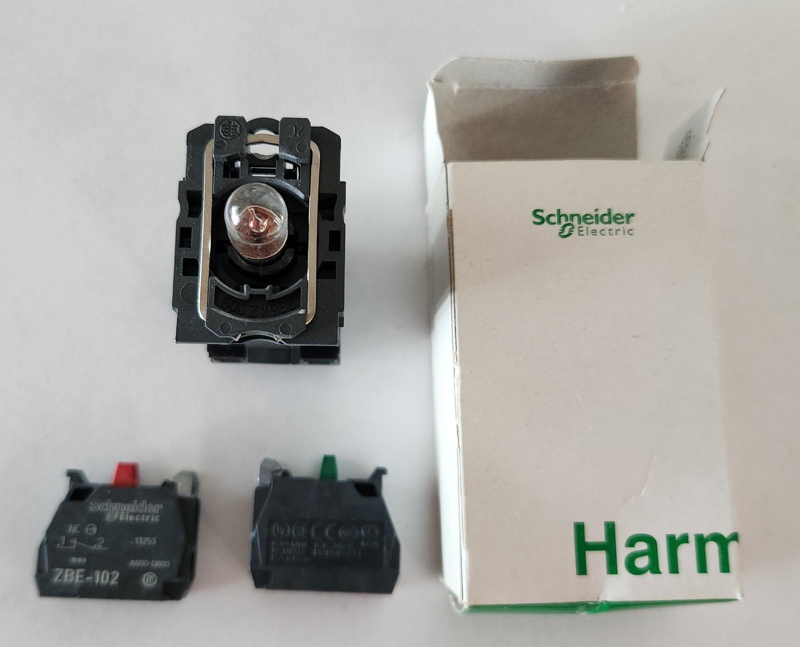 Complete body/contact assembly and light block, Harmony XB4, with body/fixing collar, BA9s incandescent bulb, 220...240V, 1NO + 1NC