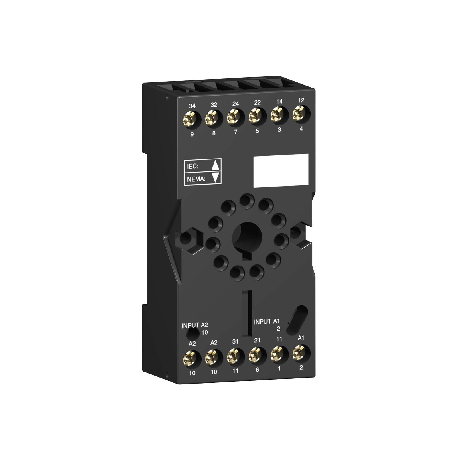 Socket, Harmony, for RUMC2 relays, 12A, screw connectors, separate contact