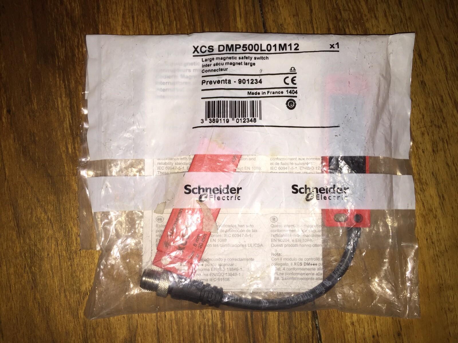 Coded magnetic switch, Telemecanique Safety switches XCS, XCSDMP, 1 NC + 2 NO, 1 NO staggered, M12 0.15 m