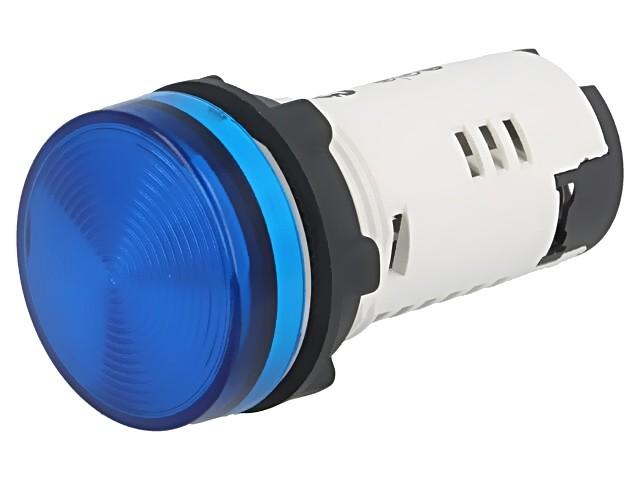 Monolithic pilot light, Harmony XB7, plastic, blue, 22mm, integral LED, 230...240V AC