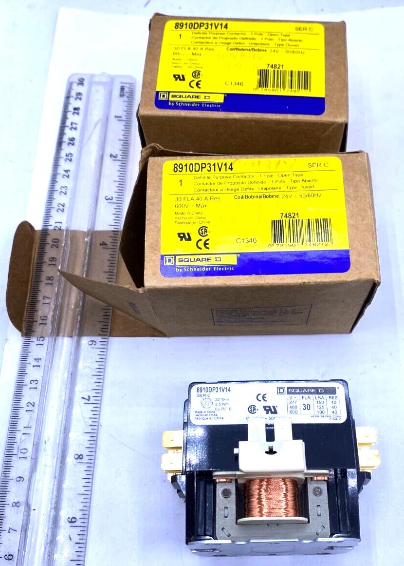 Contactor, Definite Purpose, 30A, 1 pole, 24/24VAC 50/60Hz coil, open