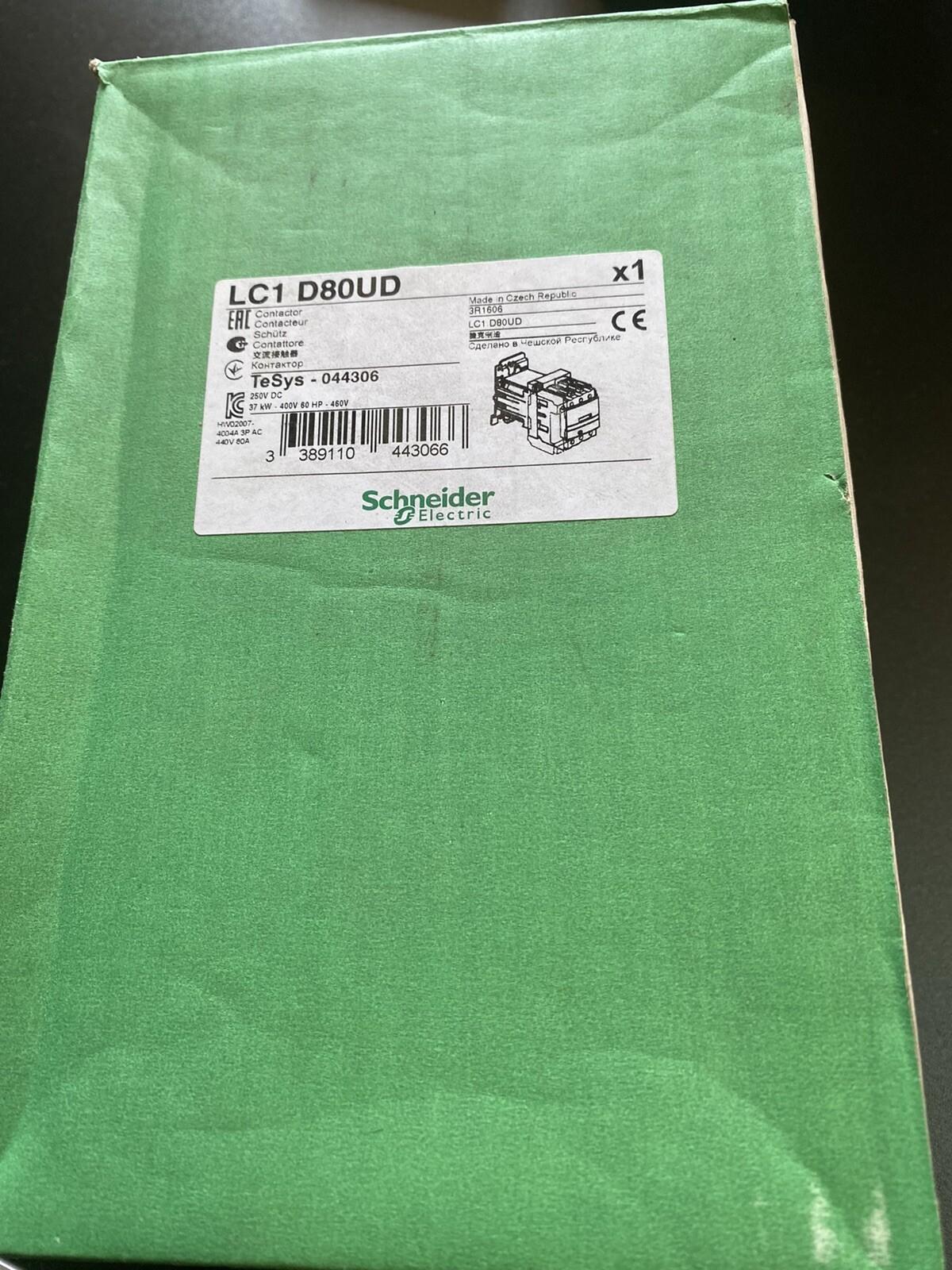 TeSys Power Contactor LC1D80UD Pole 80A 250V DC 37kW