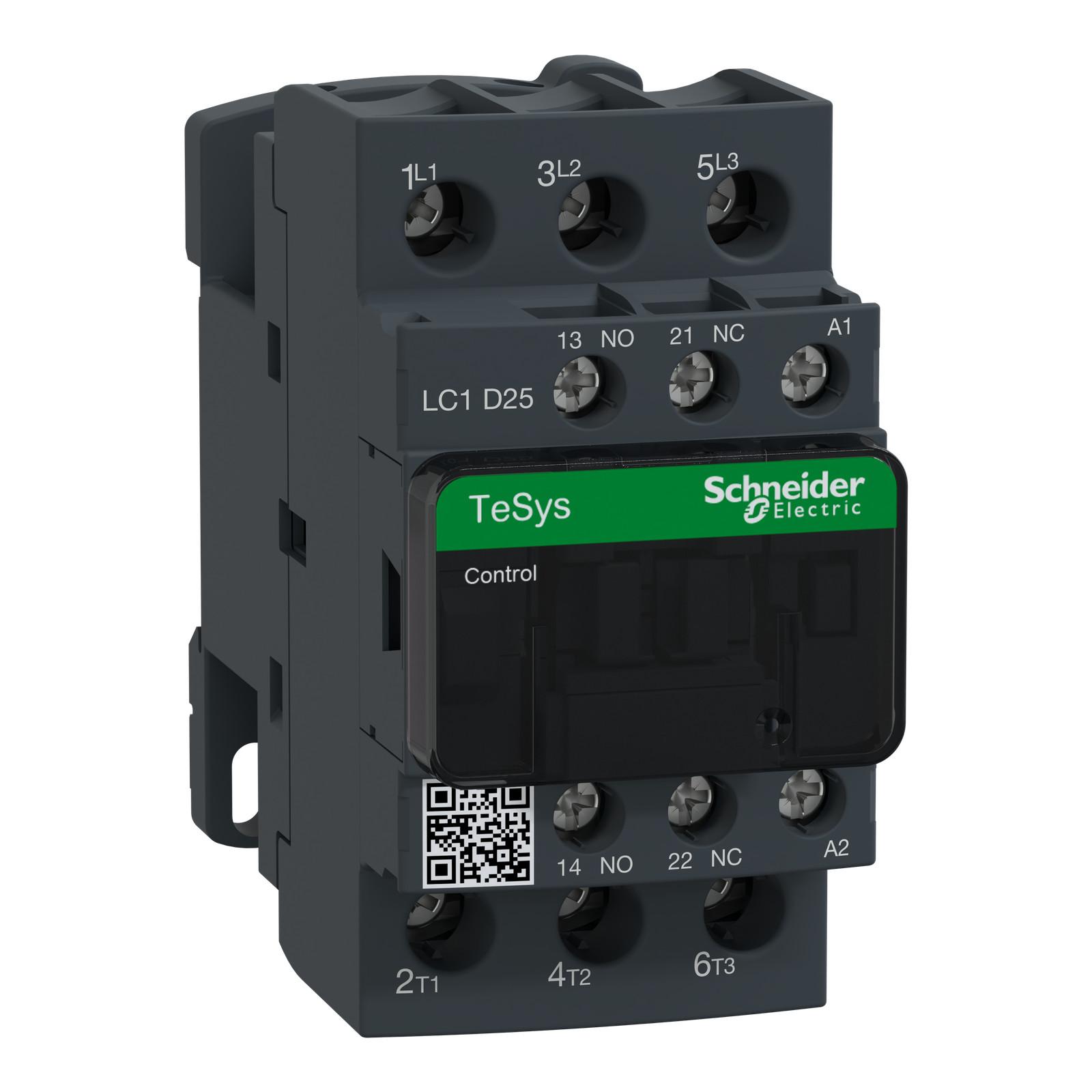 TeSys Deca contactor - 3P(3 NO) - AC-3/AC-3e - <= 440 V 25 A - 200 V AC coil