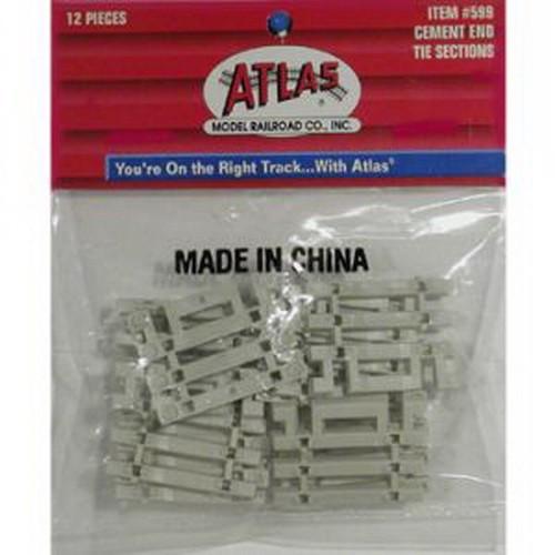 0599 HO Scale Conrete End Tie Sections Pack of 12)